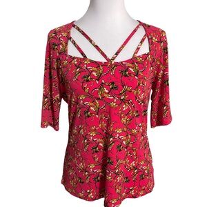 BOLD elements Pink and Yellow Floral Blouse
